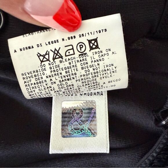 Y2K Vintage D&G Dolce & Gabbana Black Semi-Sheer Iconic Style Slip Dress Size S - Picture 8 of 8